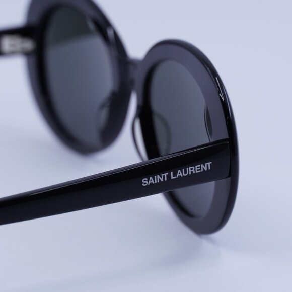 Saint Laurent SL98 CALIFORNIA 002 Sunglasses Black Oval Frame, Grey Lenses